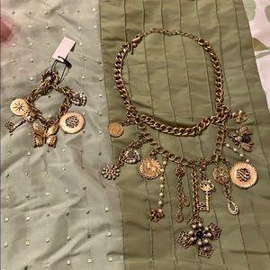 WHBM brass necklace and bracelet